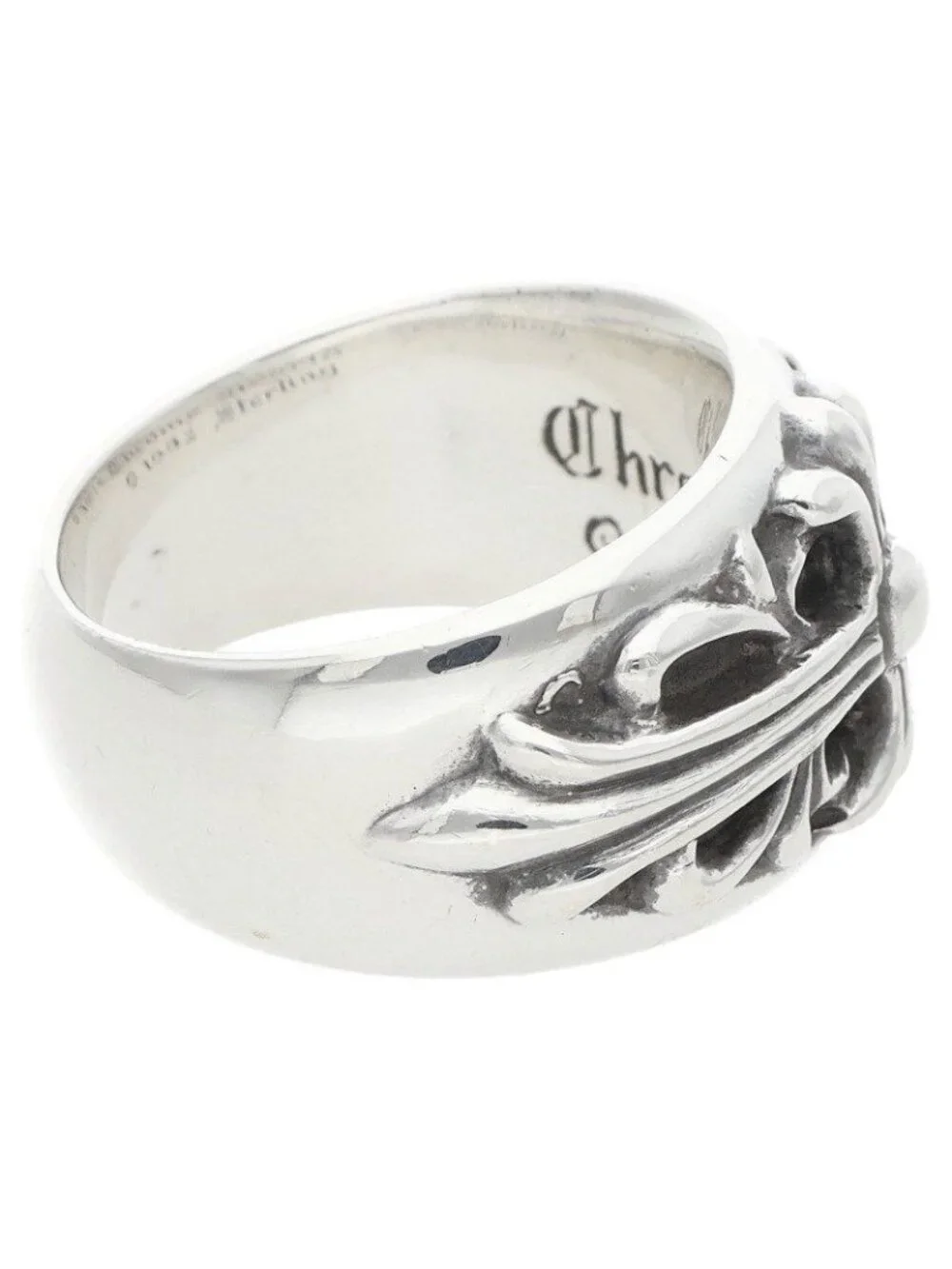 Chrome Hearts Flrl Floral Cross Silver Ring